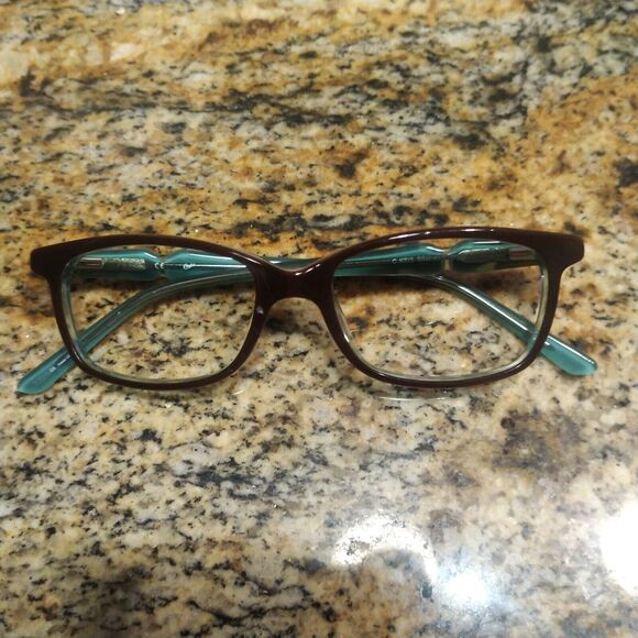 Candies C Kris Brn Eyeglasses Frames Brown Blue Square Full Rim 49-16-140 &Case - Picture 9 of 9